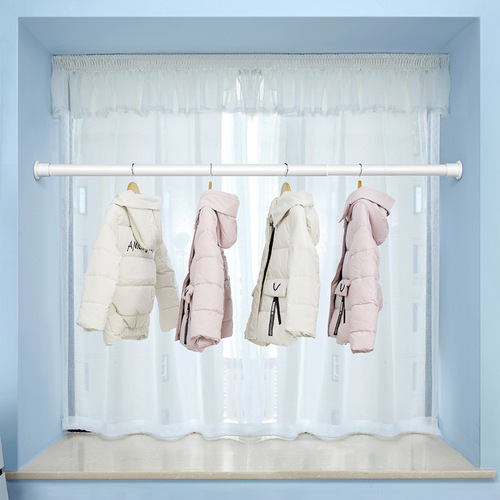 Telescopic rod without punching curtain rod bedroom stainless steel nail-free stay rod living room 4 meters long rod bathroom clothes drying rod