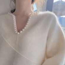2023温柔风水貂绒钉珠毛衣女秋冬新款高级感小众慵懒针织衫上衣潮