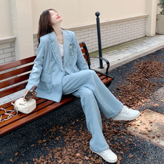 小香风西装两件套装女春秋款2025新款法式高级感慵懒风西服外套潮