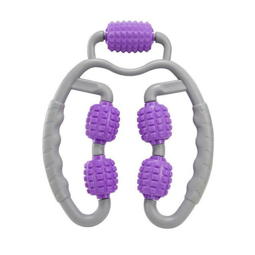 Five-wheel ring leg clamp for muscle relaxation, 12-wheel leg beauty device, calf muscle massage stick, yoga home leg slimmer