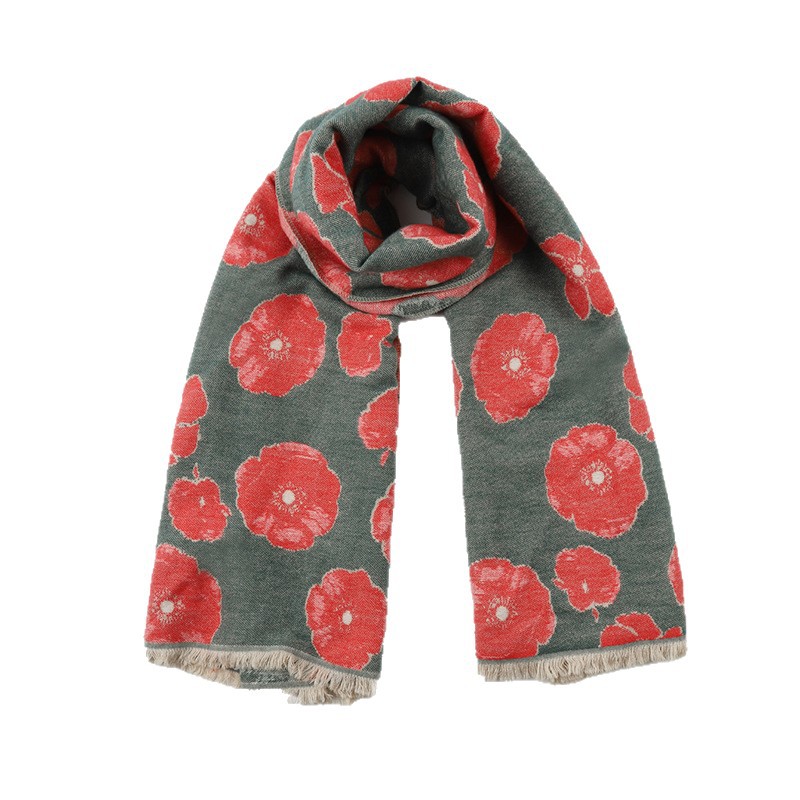 Nuevas bufandas coreanas de otoño y invierno, bufandas de cachemira cálidas, flores de moda, bufandas de alta calidad suaves y pegajosas