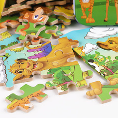 廠家批發木質60片鐵盒拼圖帶底圖兒童早教寶寶拼板玩具2-6歲禮物