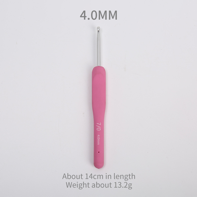 Fabricante rosa mango suave hilo de ganchillo tejido de ganchillo de una sola cabeza sólido TPR hilo de ganchillo sombrero muñeca gancho puntada