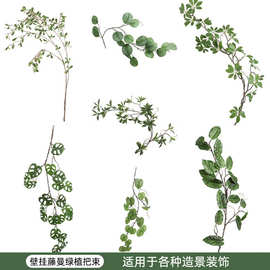 仿真植物藤枝挂藤发财叶马醉木绿植造景服装店商场装饰室外布景