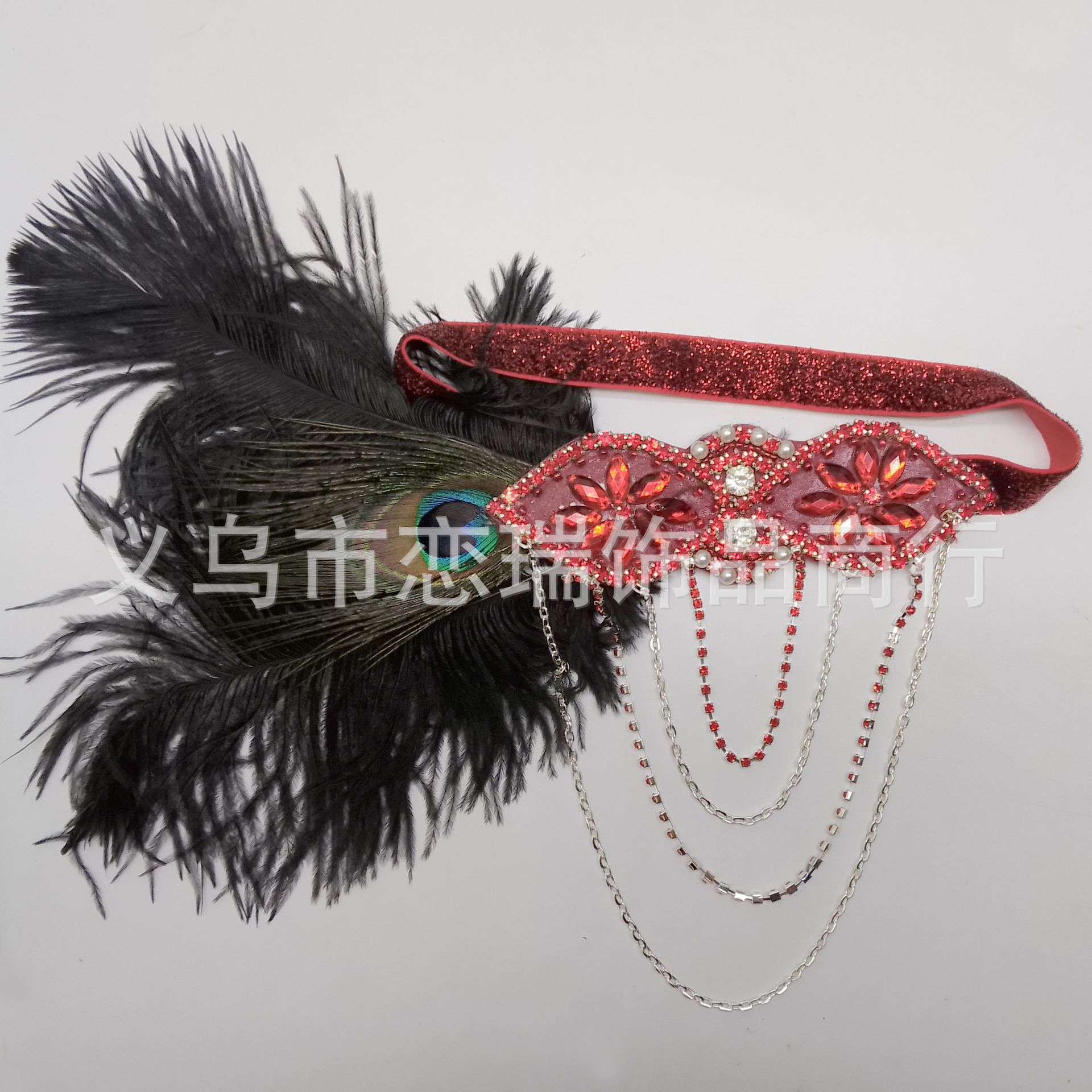 1920s plumas correa de cabello gran 8 caracteres correa de cabello Europa y América maquillaje transfronterizo fiesta ropa accesorios en stock