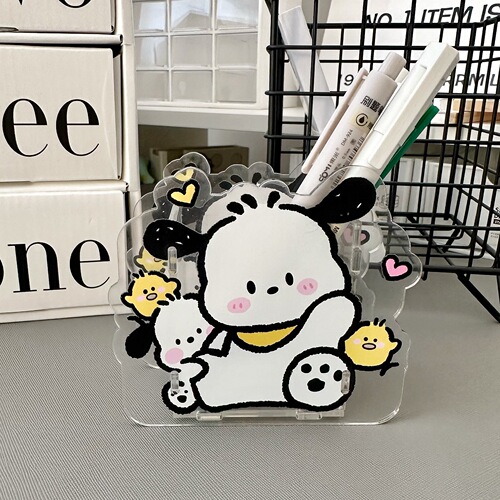 Small gift cartoon student desktop storage box pen holder makeup brush stationery acrylic wholesale