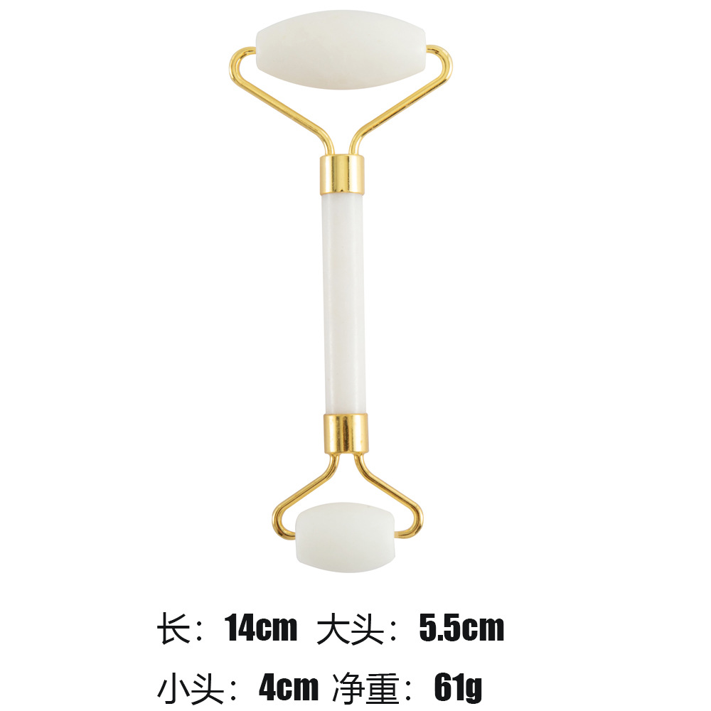 Juego de tres piezas de rodillo de jade natural y tabla de gua sha, dispositivo de belleza para masaje facial, lámina de gua sha facial, fabricante de rodillos de jade