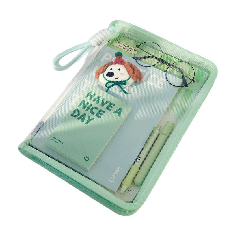 Bolsas personalizadas de gran capacidad estudiantes A4 bolsas de archivo de gran capacidad bolsa de cremallera transparente papel de prueba de clasificación de almacenamiento