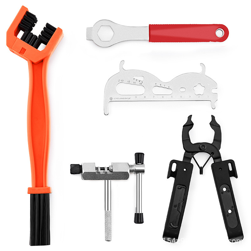 Herramienta de reparación de bicicletas eje central conjunto de combinación de llave volante conjunto de montaje y desmontaje herramienta de reparación de cadena giratoria Reparación de desmontaje de vuelo