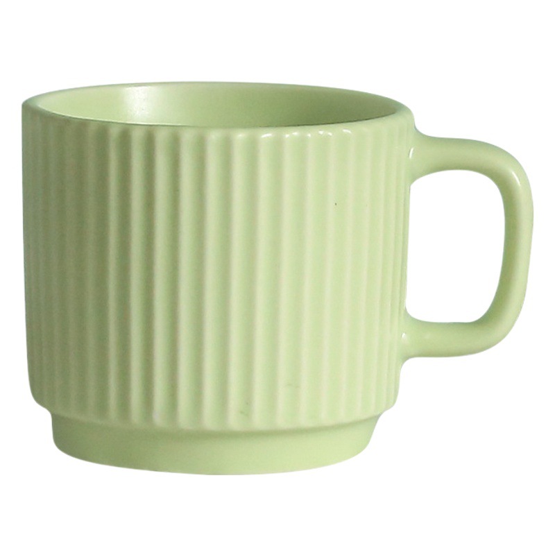 INS macaron simple Taza de cerámica a rayas con regalo a mano taza de café promoción Taza entrega de una pieza