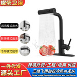 跨境飞雨抽拉水龙头冷热水洗菜盆水槽防溅伸缩不锈钢厨房水龙头