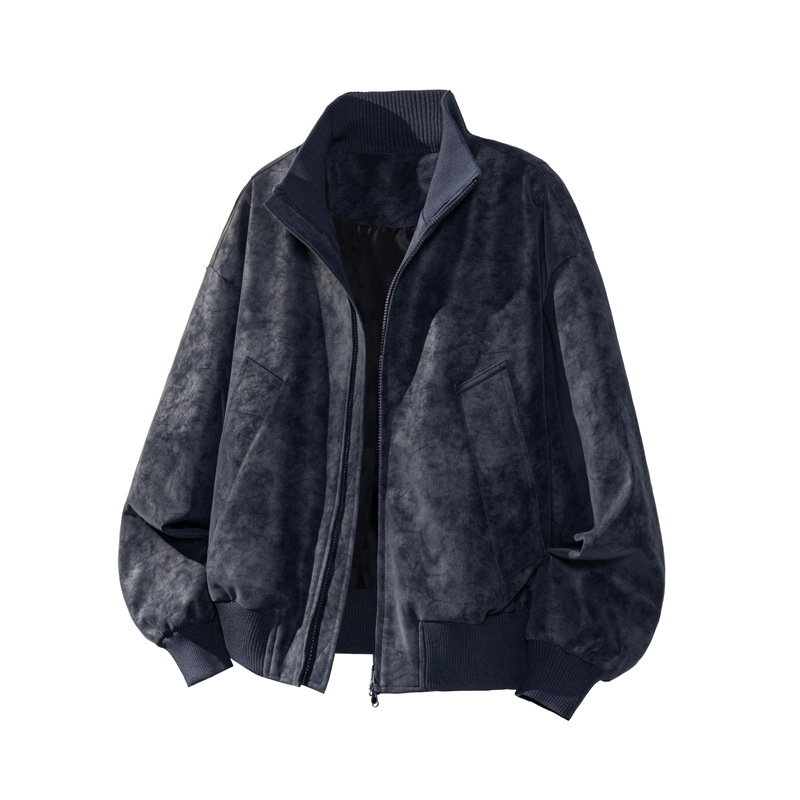 Tie-Dye Leather For Men, Spring And Autumn, American Retro Style, Trendy, Plus Size, Loose Fit, Casual, Stylish,_voghion.com