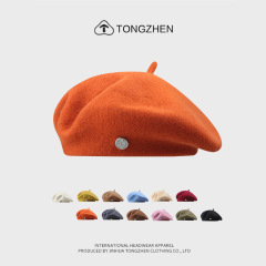 日系の新型高品質ベレー帽の子供冬気質文芸画家の帽子ネット