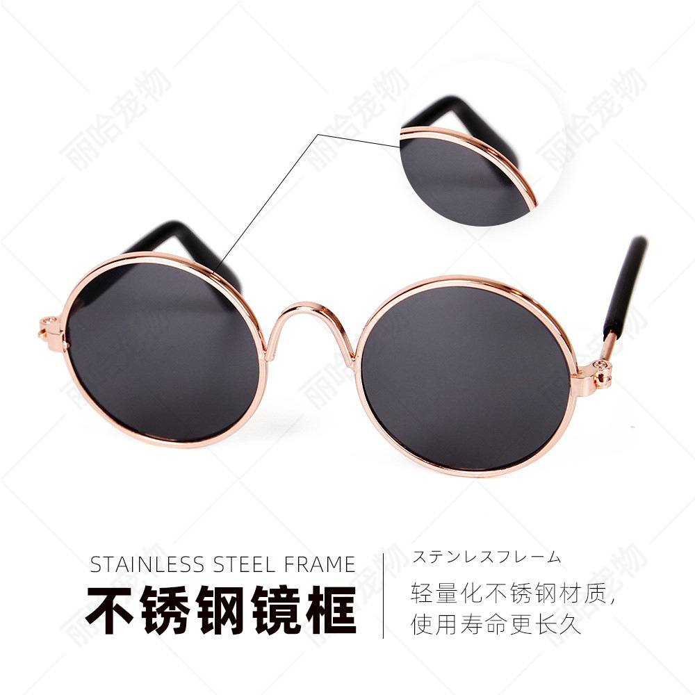 Gfas de mascota gafas de sol vestido accesorios fotográficos lindos gafas de sol personalidad extraña tocado mascota gato