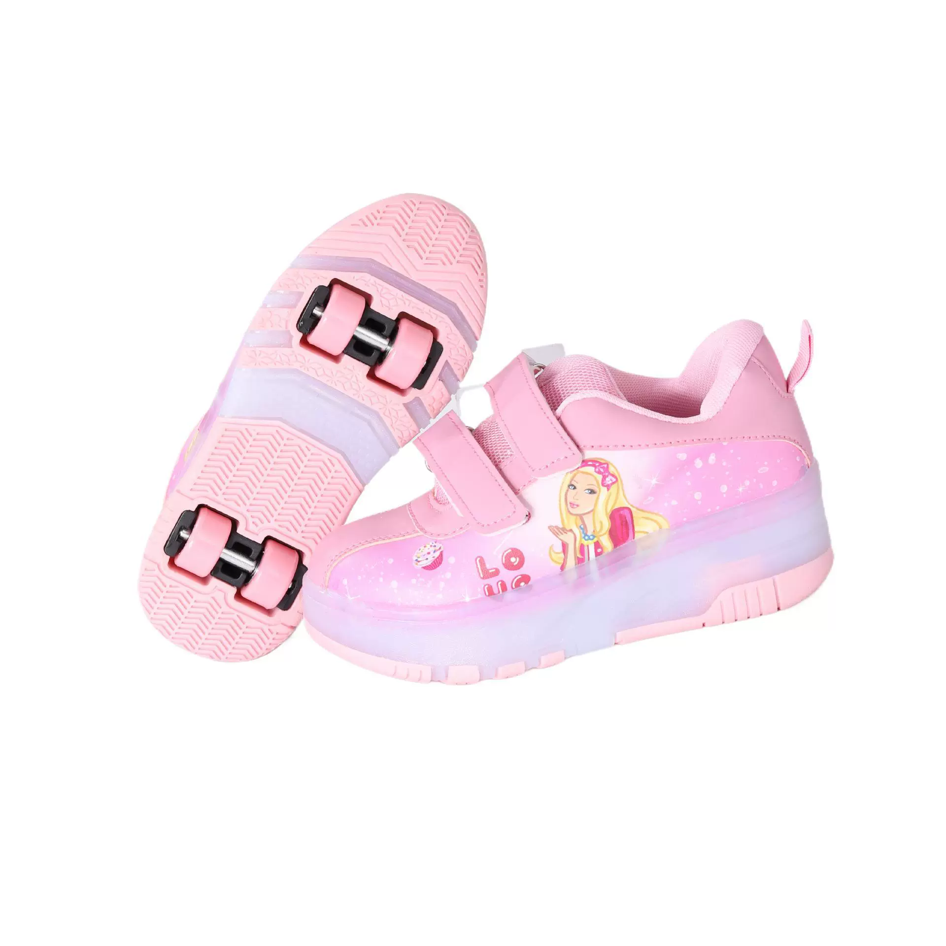 跨境新款儿童暴走鞋双轮女童透气LED发光鞋USB充电户外运动溜冰鞋