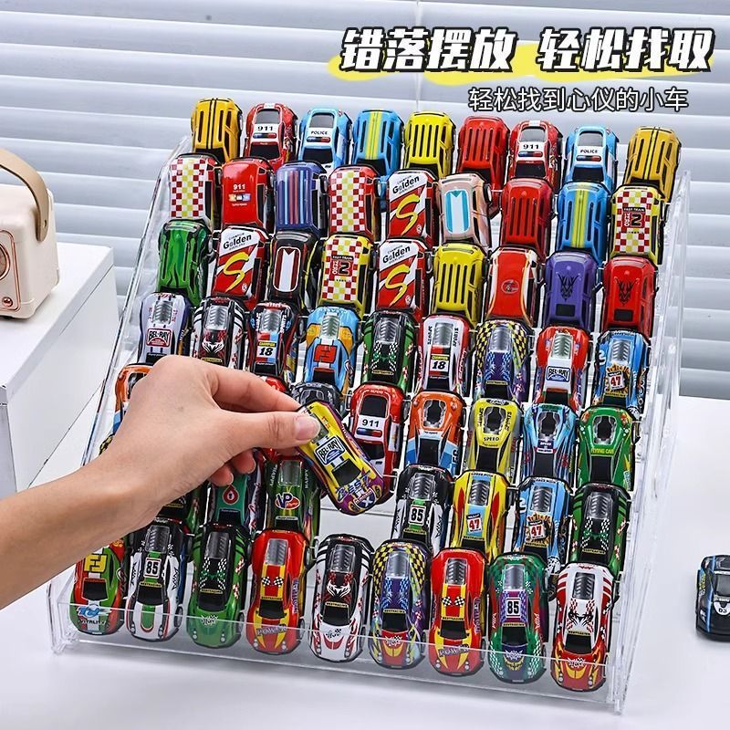 Children's toy car display stand 1:64 hot wheels alloy model car storage box acrylic multi-layer ladder