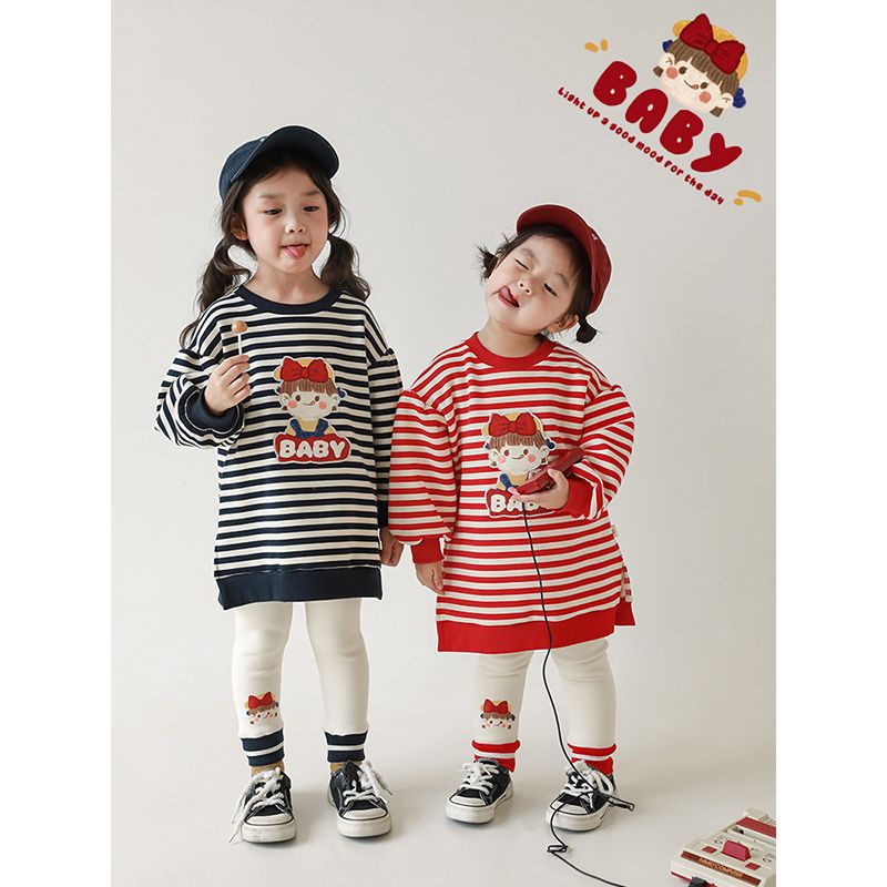 WULIB ONE GIRLS ANAN 시리즈 세트 겨울 귀여운 소녀의 코트 캐주얼 스웨트 셔츠 어린이 티셔츠 바지