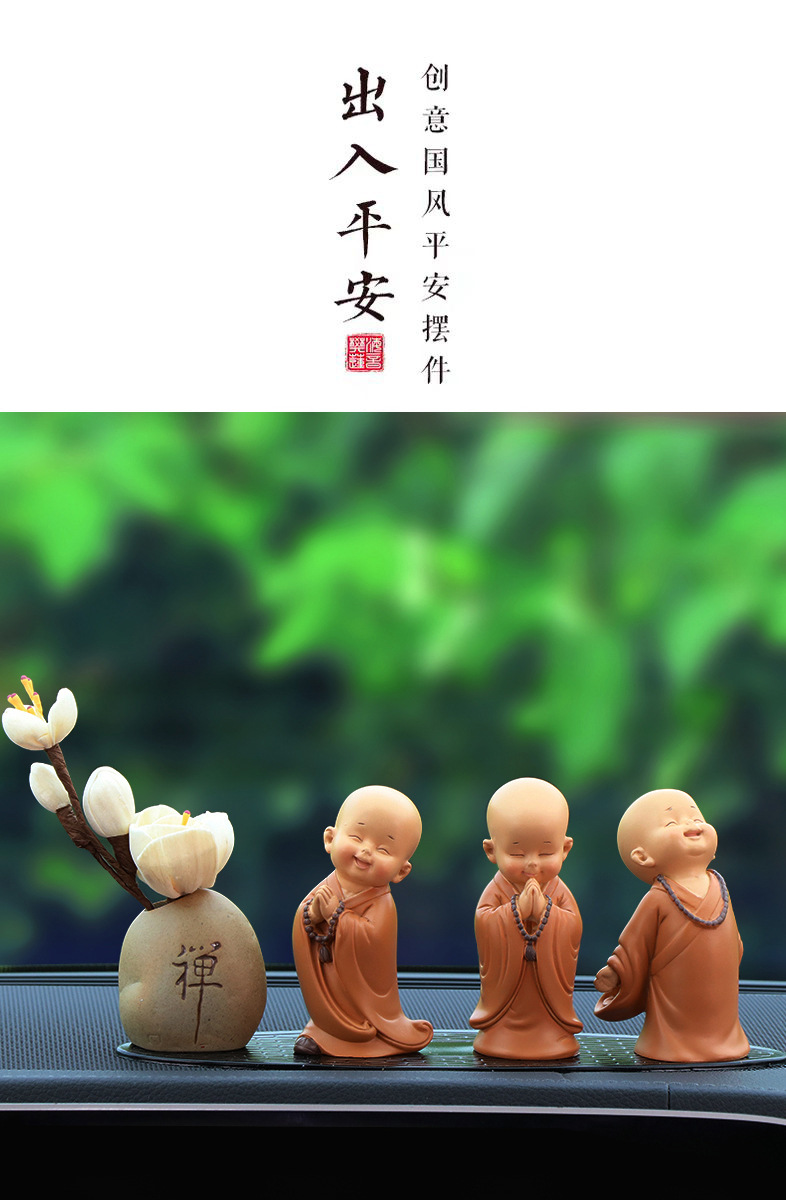 New Safe Little Monk Car Central Control Jewelry Ornaments Buddhist Zen Monk Boys Car Supplies
