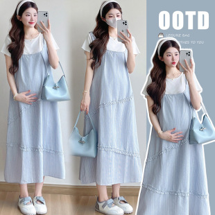 Real shot in stock summer 2025 new suit Korean style small fresh suspender skirt top two-piece campus sweet