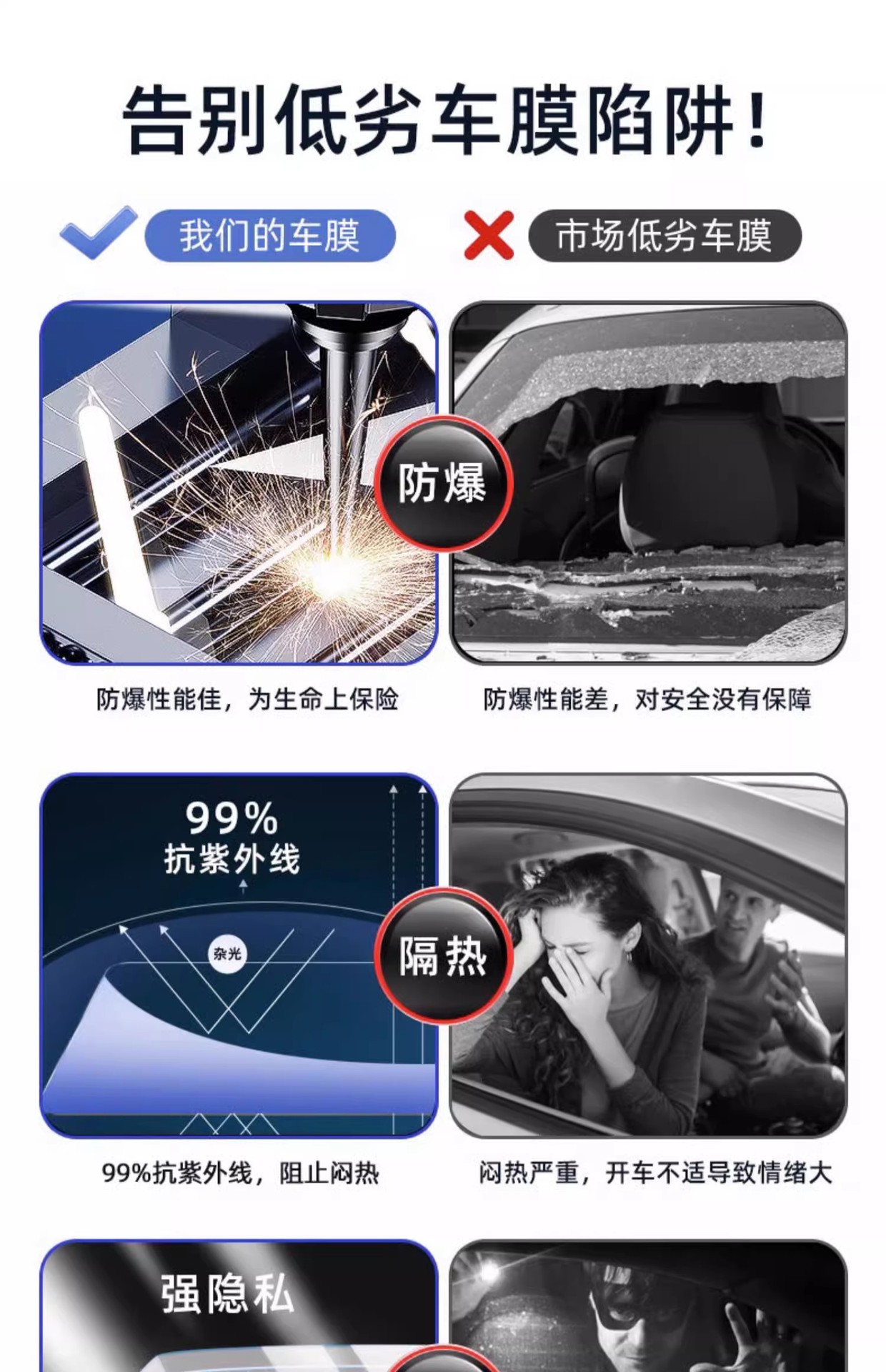 Car Solar Film High Insulation Nano Ceramic Metal Magnetron Film Car Window Glass Sun Protection Explosion-Proof High-Definition Primary Color Film
