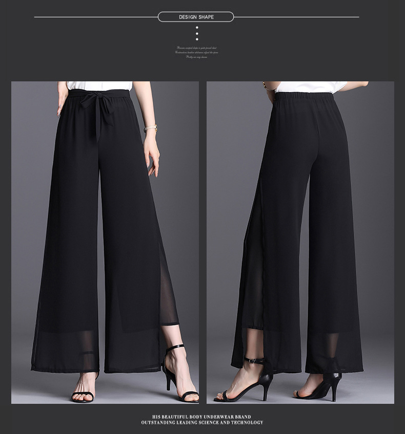 Chiffon Wide-Leg Pants