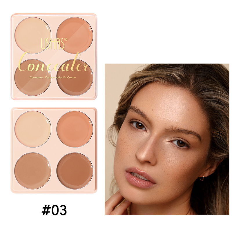 Paleta de Corrector de 4 Colores Impermeable y de Larga Duración para Rostro y Ojeras image 8