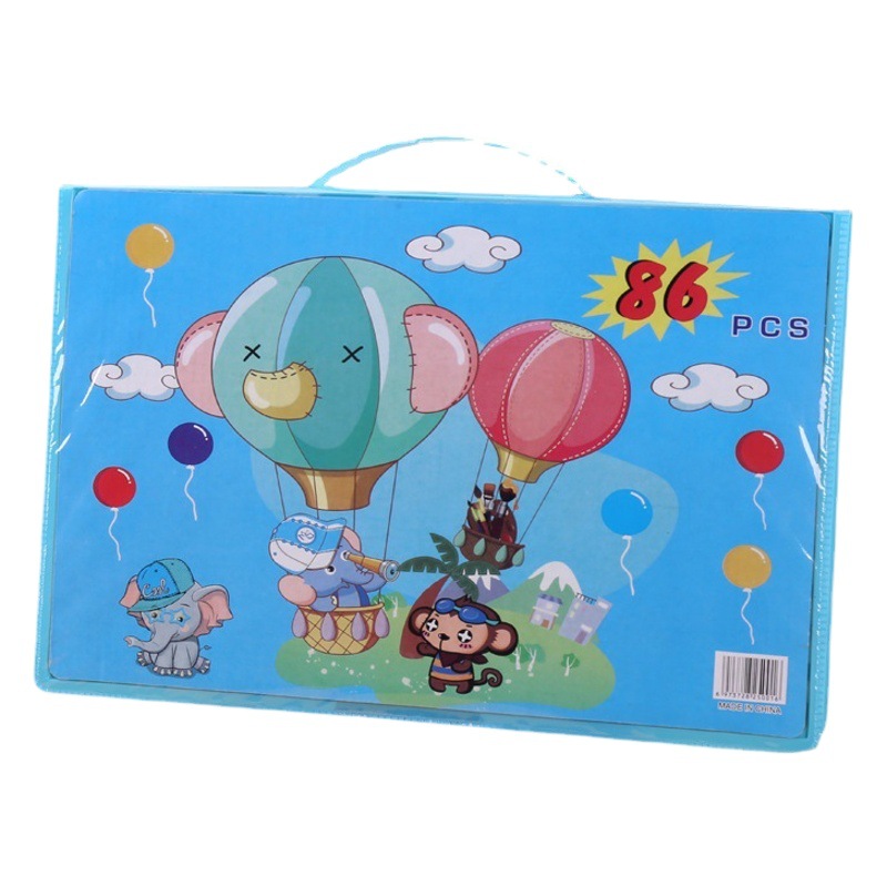 86 piezas traje de pintura para niños acuarela pluma crayón color pintura cepillo regalo portátil caja de color caja de regalo al por mayor