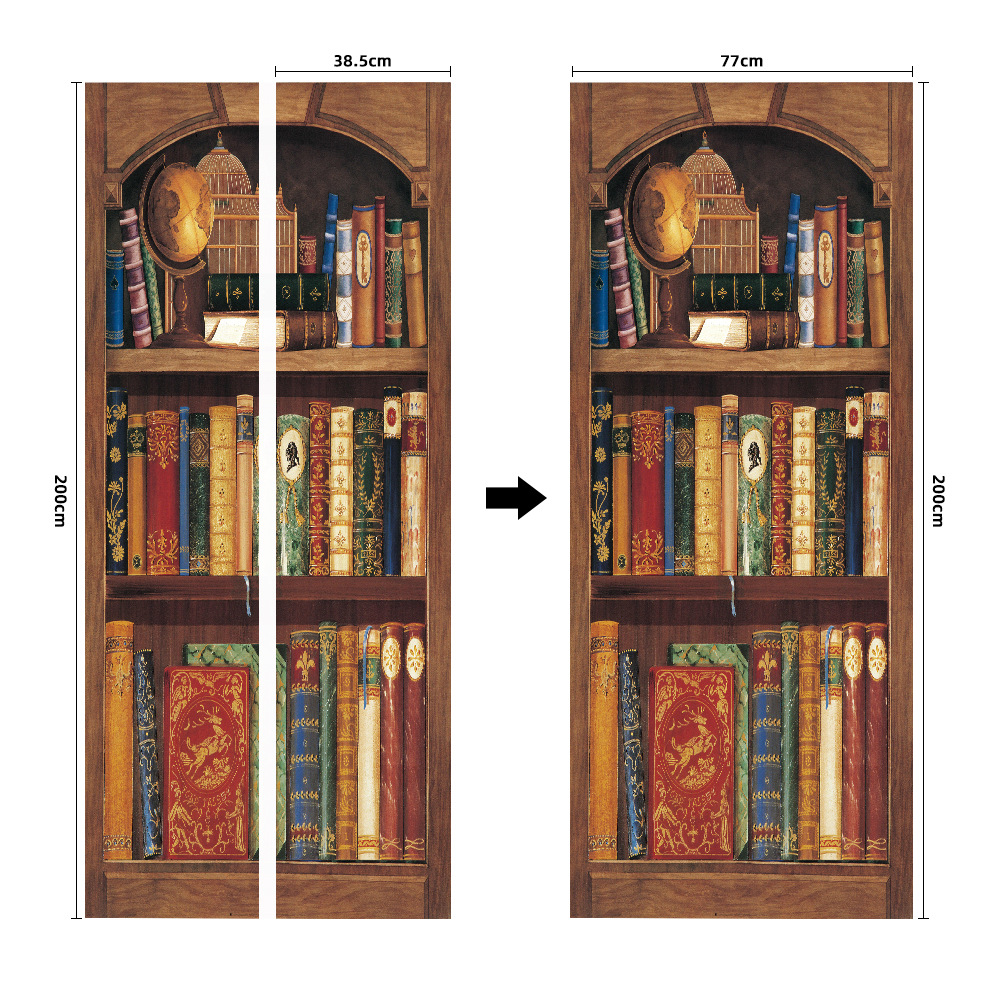 Pegatinas para puertas 3D respetuosas con el medio ambiente, autoadhesivos, fabricantes de origen al por mayor, patrones populares transfronterizos de alta definición, adhesivos para puertas impermeables, a prueba de aceite y antiincrustantes