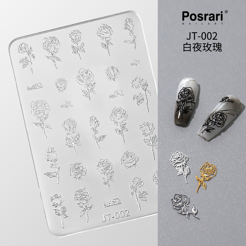 Posrari Internet celebridad uñas 3D alivio uñas molde cristal epoxi DIY tallado alto molde de silicona transparente