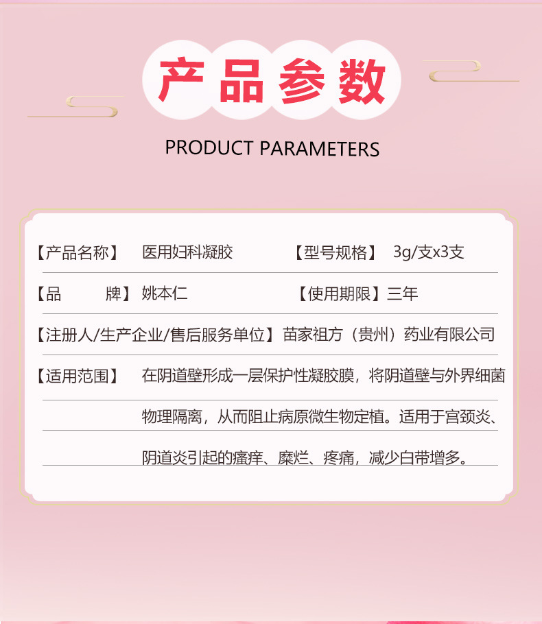 Yao Benren Medical Cervical Gel OEM Custom Formulation 3g x 3 Tubes per Box preparation
