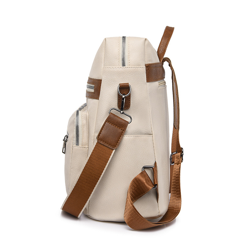 2024 nuevo estilo borla versión coreana de las señoras de cuero suave mochila de viaje multifuncional de gran capacidad de color de contraste de moda