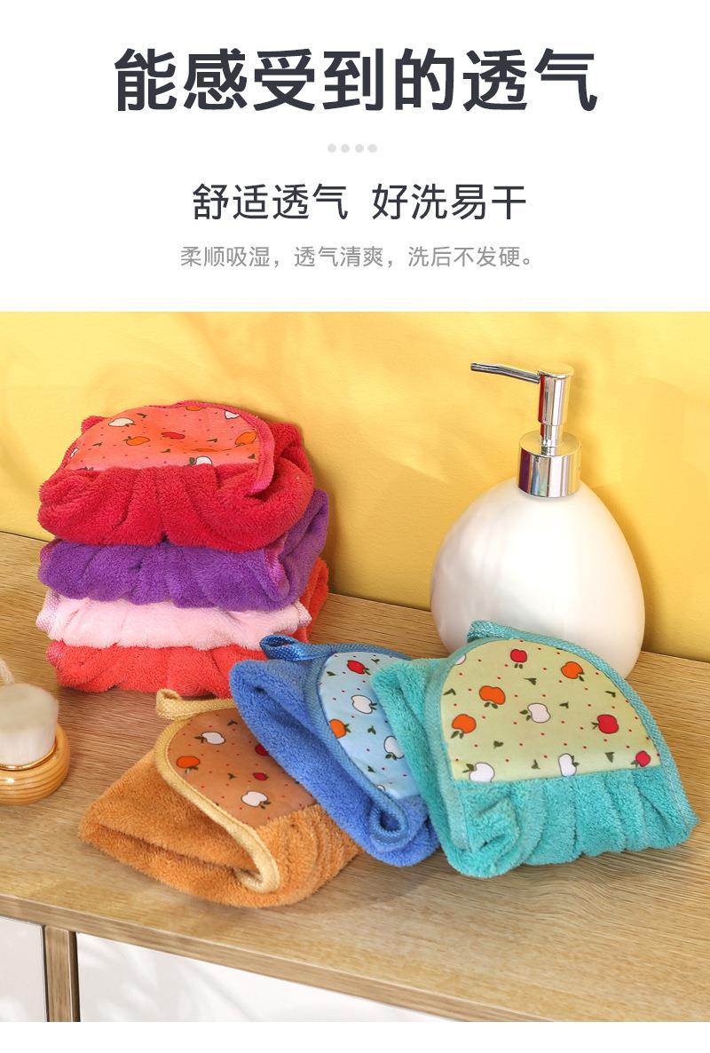 擦手巾厨房挂巾清洁巾珊瑚绒抹布加厚卡通挂巾厨房浴室洗手巾批发-阿里巴巴