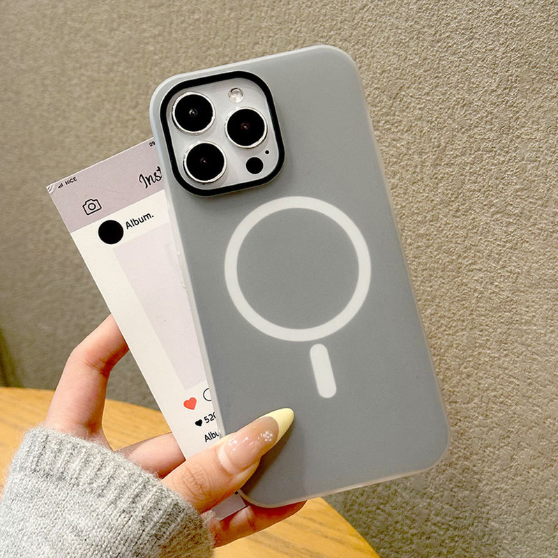 iPhone16ProMax 携帯電話ケース Apple 15 肌感触つや消し保護カバー 14 に適したツーインワンゼリー磁気吸引|undefined