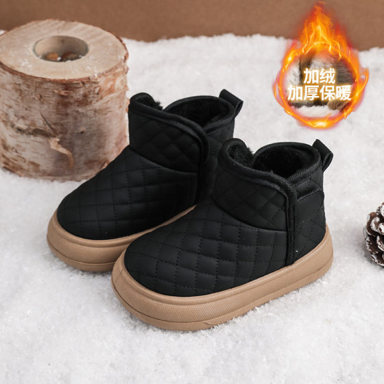 Winter New Baby Snow Boots Waterproof Warm Boys' Boys' Short Boots fleece-lined Thickened Non-Slip Cotton Boots