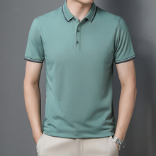专柜正品男士短袖T恤2024夏季新款中青年纯色百搭宽松翻领polo衫