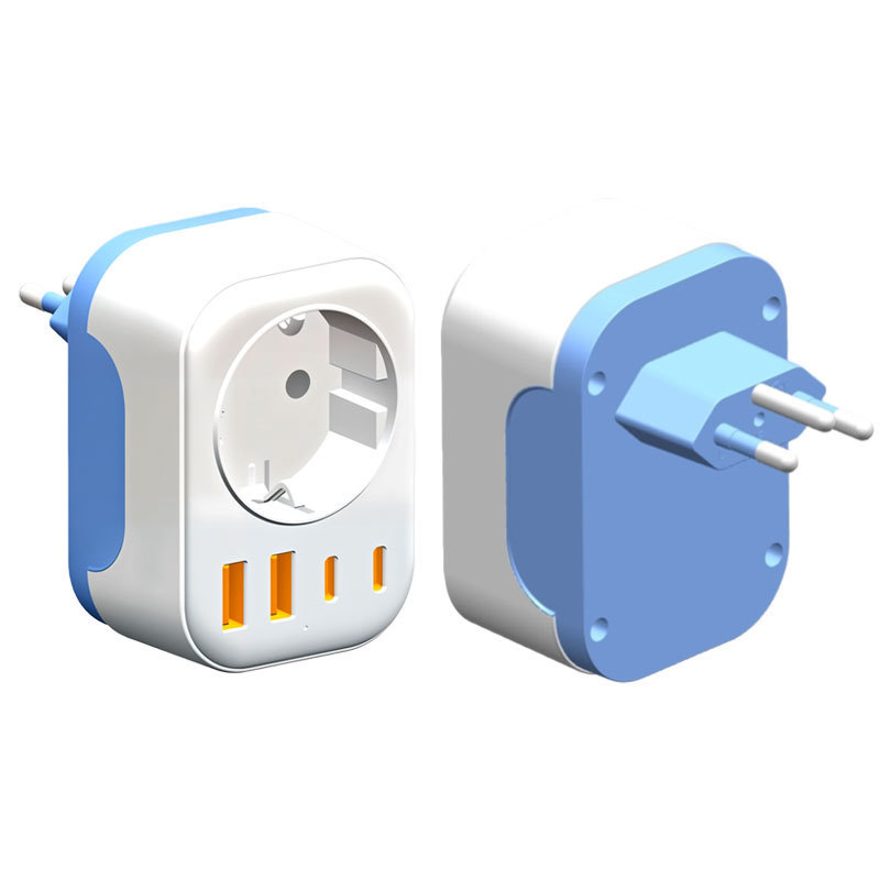 Swiss to European standard conversion plug charger European standard to Swiss 2U2C conversion socket charger