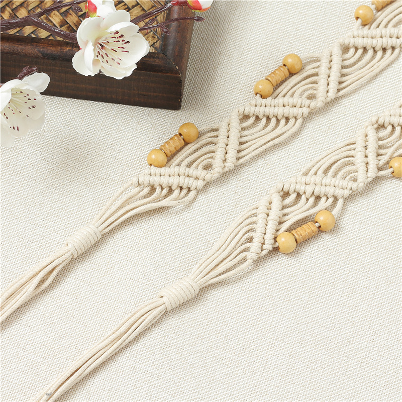 Vintage Hand-woven Ethnic Style Belt for Bohemian Women's Waist Chain Dress Belt