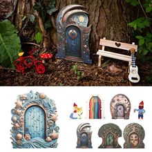 花园创意童话屋木制摆件 微景观庭院木质工艺品摆件精灵门装饰品