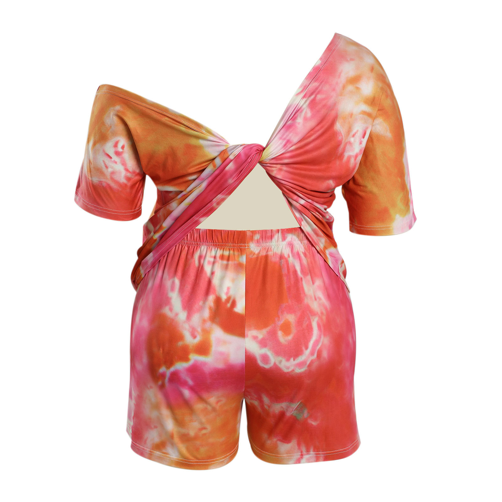 plus size summer new tie-dye fashion casual set NSMF59939