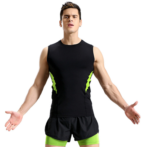 Men's Quick-Drying Compression Tank Top Summer Heavy Sweat Tight sleeveless Fitness Clothing Outdoor Training Running Basketball Shirt