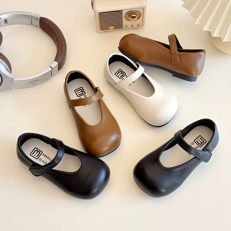 Детская обувь оптом 2025 весна и осень новая корейская версия женской обуви с круглой головой