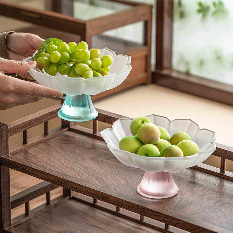 Manufacturer's High-Foot Lotus Fruit Plate, Living Room Coffee Table, Snack Display Plate, High-Looking Pink Nut Tea Snack Plate Manufacturer's High-Foot Lotus Fruit Plate, Living Room Coffee Table, Snack Display Plate, High-Looking Pink Nut Tea Snack Plate