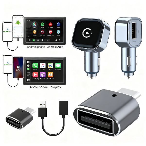 Foreign Trade Vehicle-Mounted Connectivity Module, Wired Upgrade to Wireless Carplay, Dual-System Car Device Compatibility for Android and Apple