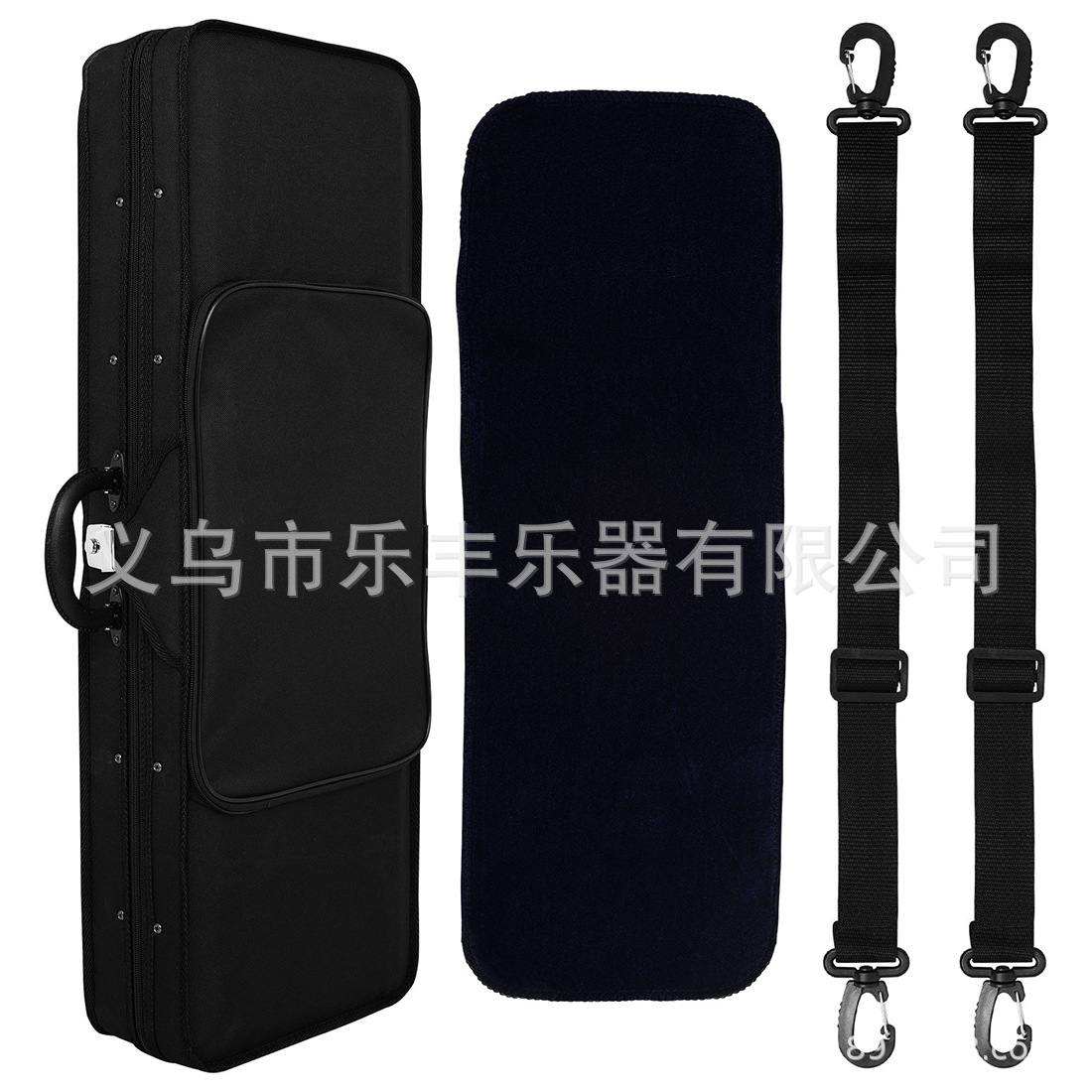 Nuevos productos transfronterizos de alta calidad 4 / 4 violín de tela oxford cuadrangular negro caja de banda de humedad fábrica directa