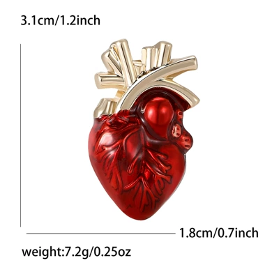 New European and American personality alloy enamel heart brooch versatile creative ladies suit coat corsage jewelry pins (Yaxa sancaqları) - red-4708-rd