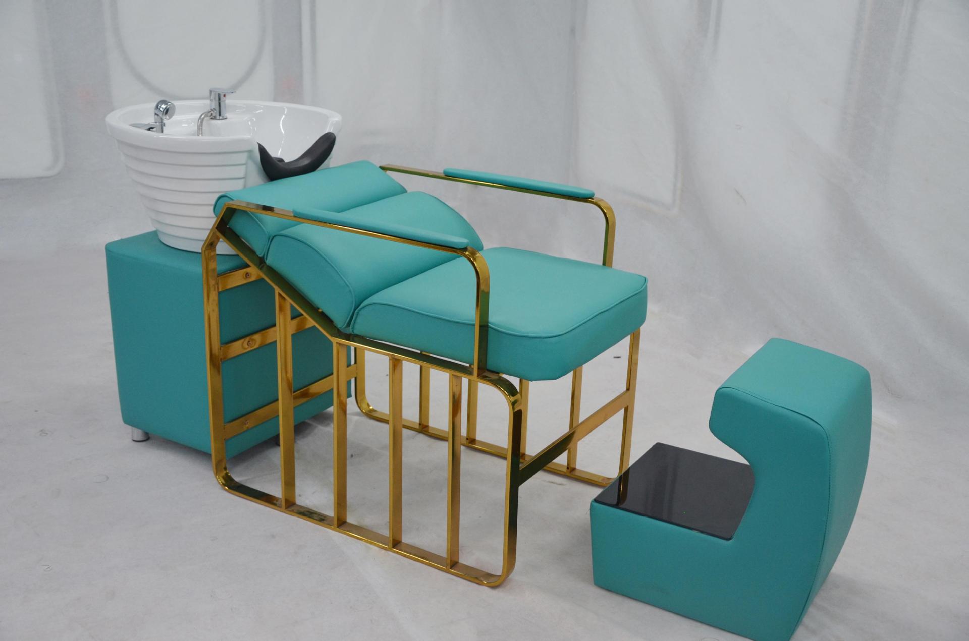 Cama de champú de moda peluquería cama de masaje especial cama de lavado salón de pelo de cerámica cuenca peluquería cama de peluquería al por mayor