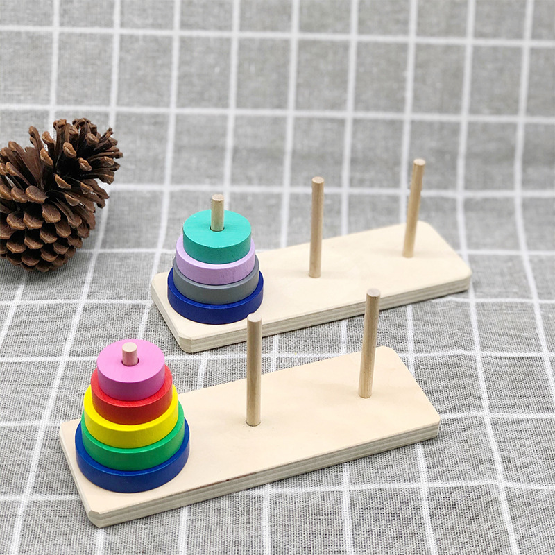 Madera 14 capas ciruela Torre hanota juego Escuela Primaria entrenamiento de pensamiento lógico despacho de aduana educación temprana juguetes educativos