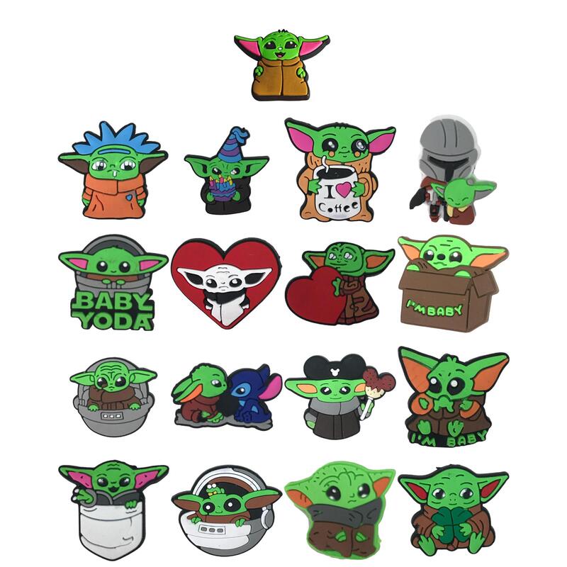 Yoda series shoes buckle shoes flower shoes decoration holiday party hole shoes diy shoes accessories cartoon cute cross-border hot Yoda series shoes buckle shoes flower shoes decoration holiday party hole shoes diy shoes accessories cartoon cute cross-border hot
