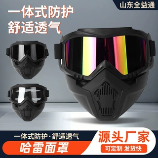 哈雷分体式防护面罩 自动变光电焊面罩一体式防尘防风沙战术眼镜