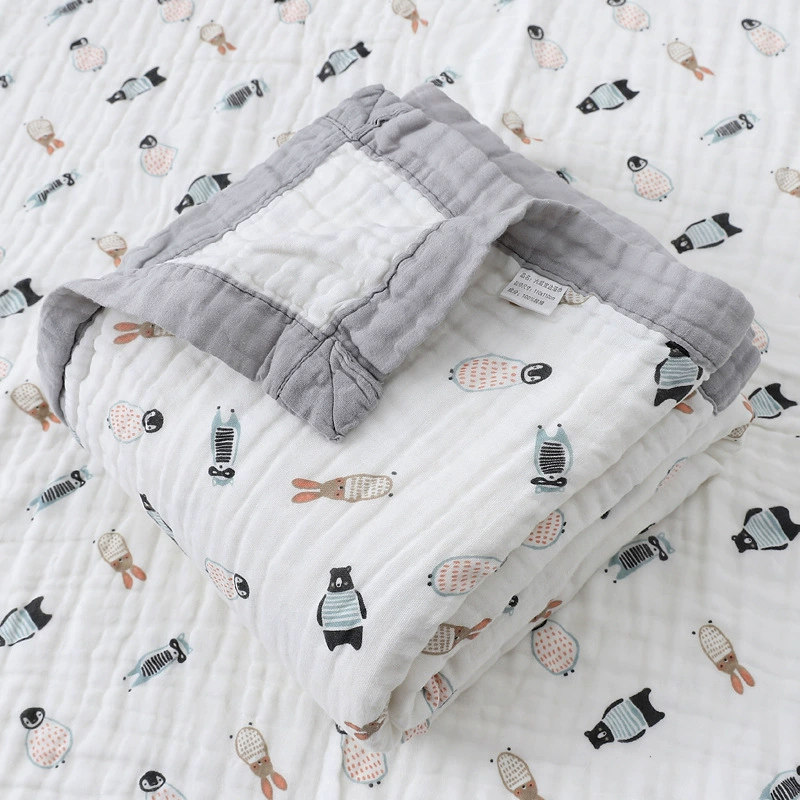Марлевый детский мультяшный банный полотенце, duvet для младенца